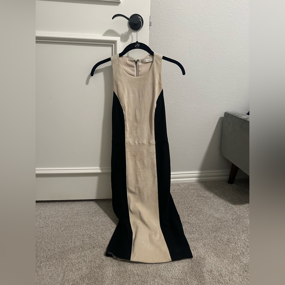 Alice and Olivia suede midi dress
